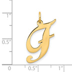 14k Large Fancy Script Letter F Initial Charm
