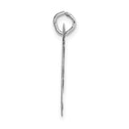 14k White Gold Large Fancy Script Letter T Initial Charm