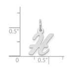 14k White Gold Small Script Letter H Initial Charm