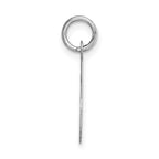 14k White Gold Medium Script Letter O Initial Charm
