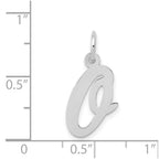 14k White Gold Medium Script Letter O Initial Charm
