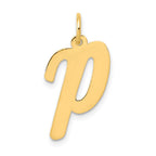 14k Large Script Letter P Initial Charm