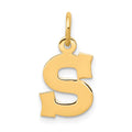 14k Small Block Letter S Initial Charm