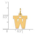 14k Small Block Letter W Initial Charm