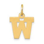 14k Small Block Letter W Initial Charm