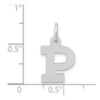 14KW Small Block Letter P Initial Charm