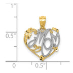 14k and White Rhodium MOM Pendant