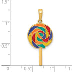 14k 3-D Multi-color Enameled Lollipop Pendant