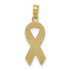 14k Pink Enameled Awareness Ribbon Pendant