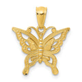 14k Diamond-cut Butterfly Pendant