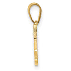 14KY Script Letter A Initial Pendant