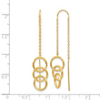 14k Triple Circle and Chain Threader Earrings