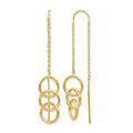 14k Triple Circle and Chain Threader Earrings
