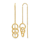 14k Triple Circle and Chain Threader Earrings