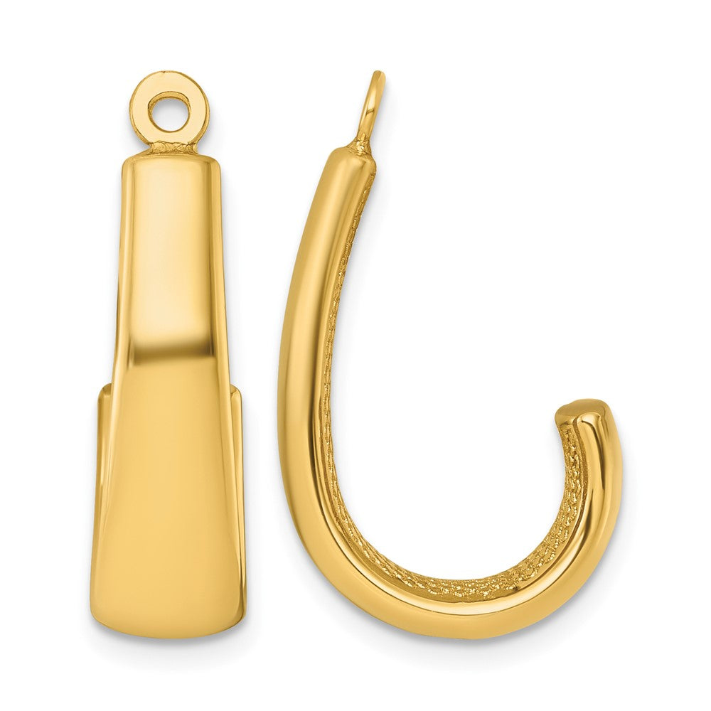 14k Polished J-Hoop Earring Jackets
