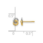 14k and White Rhodium 5mm Intertwined Love Knot Post Earrings