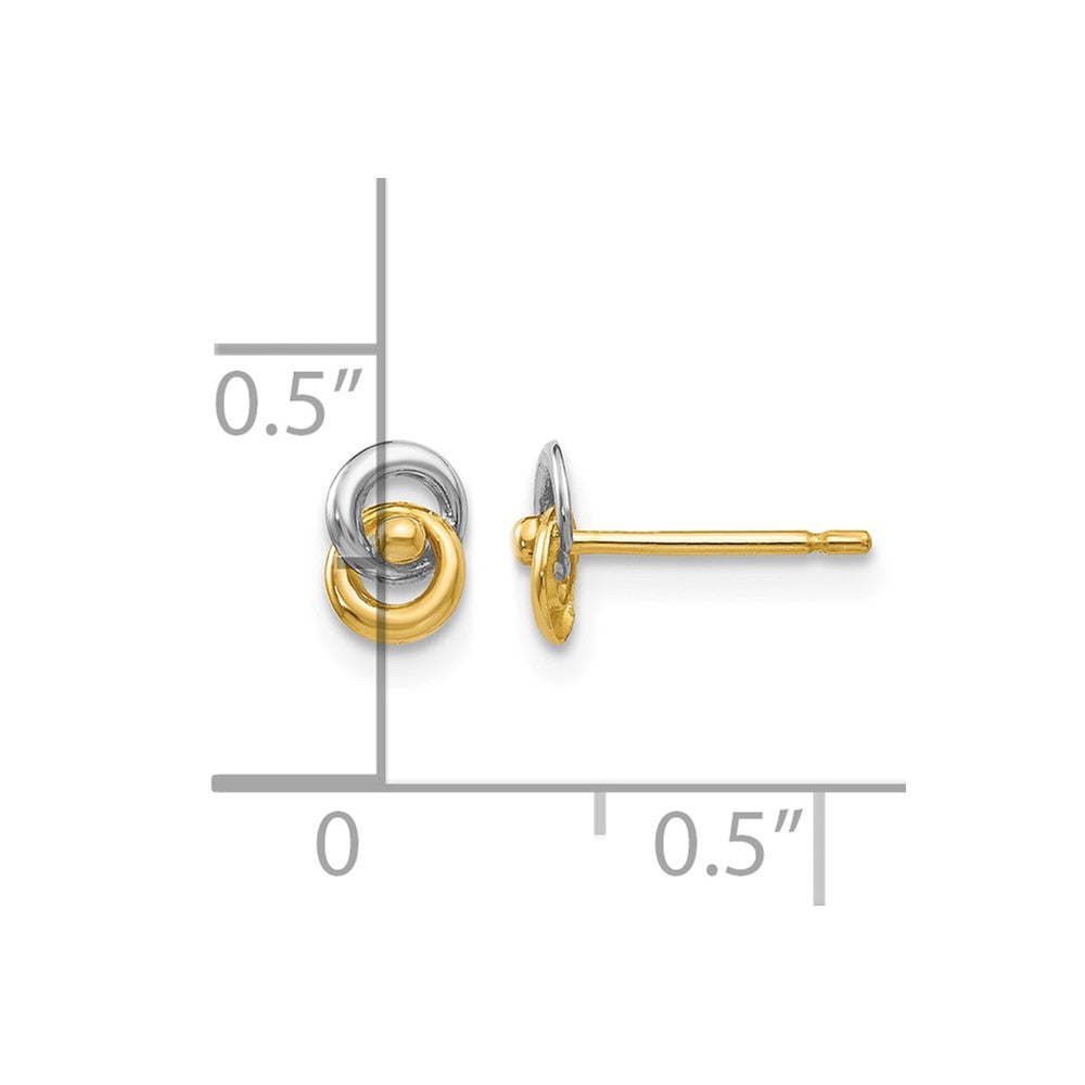 14k and White Rhodium 5mm Intertwined Love Knot Post Earrings