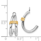 14k Two-tone J-Hoop Earring Jackets