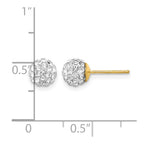14K 6mm Clear Crystal Round Ball Post Earrings