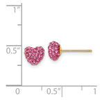 14k 6mm Rose Crystal Heart Post Earrings