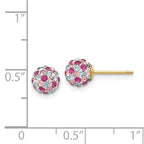 14k 6mm Pink/Blue/Multi-color Crystal Round Ball Post Earrings
