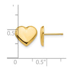 14k 10mm Polished Heart Post Earrings