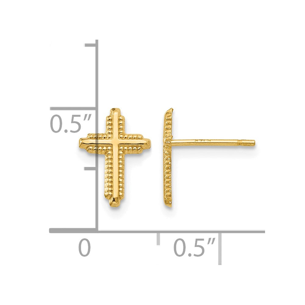 14K Polished Cross Post Earrings