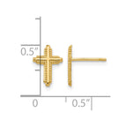 14K Polished Cross Post Earrings
