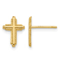 14K Polished Cross Post Earrings