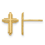 14K Polished Cross Post Earrings