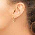 14k Fleur de lis Dangle French Hook Earrings