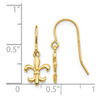 14k Fleur de lis Dangle French Hook Earrings