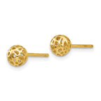 14K 5.5mm Fancy Pierced Ball Post Earrings