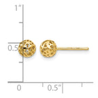 14K 5.5mm Fancy Pierced Ball Post Earrings