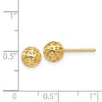 14K 6.5mm Fancy Pierced Ball Post Earrings