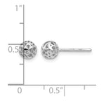 14K White Gold 5.5mm Fancy Pierced Ball Post Earrings
