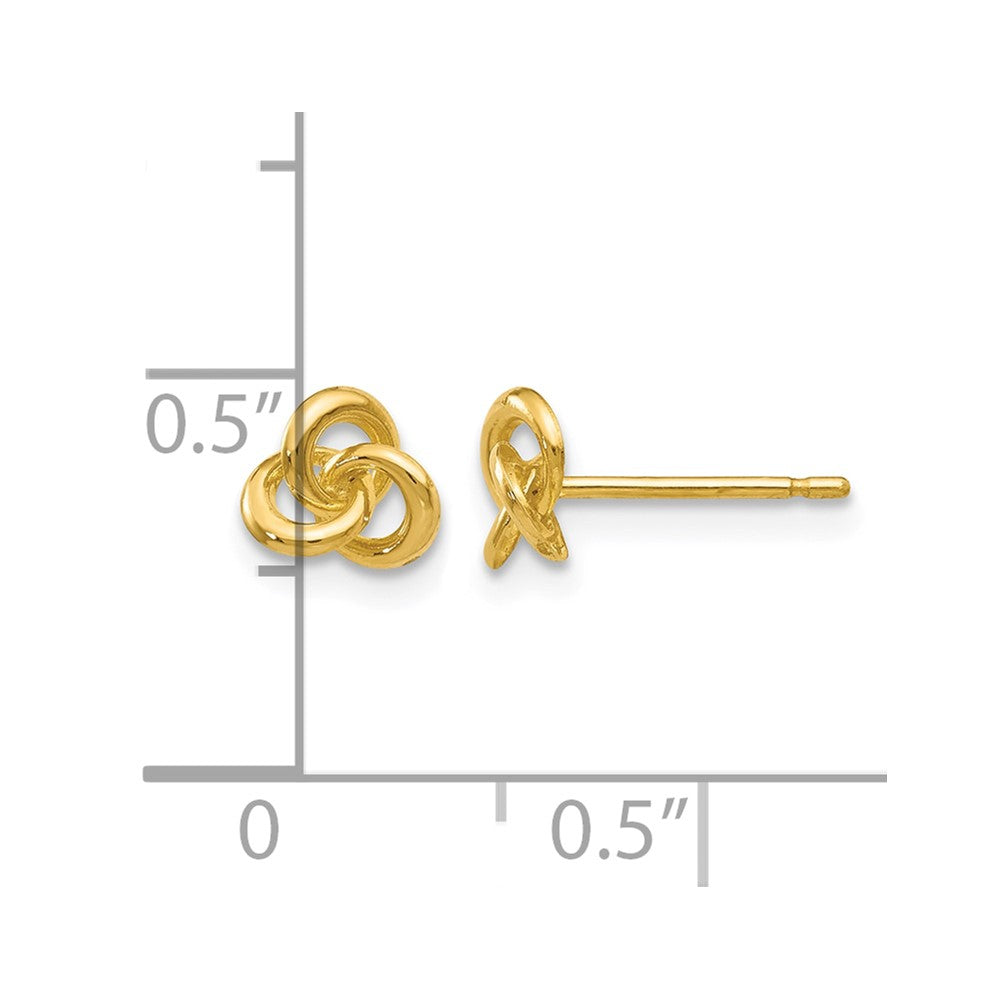 14k Polished Small Trinity Knot Post Earrings