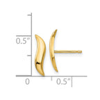 14k Polished 3x13mm Fancy Wave Post Earrings