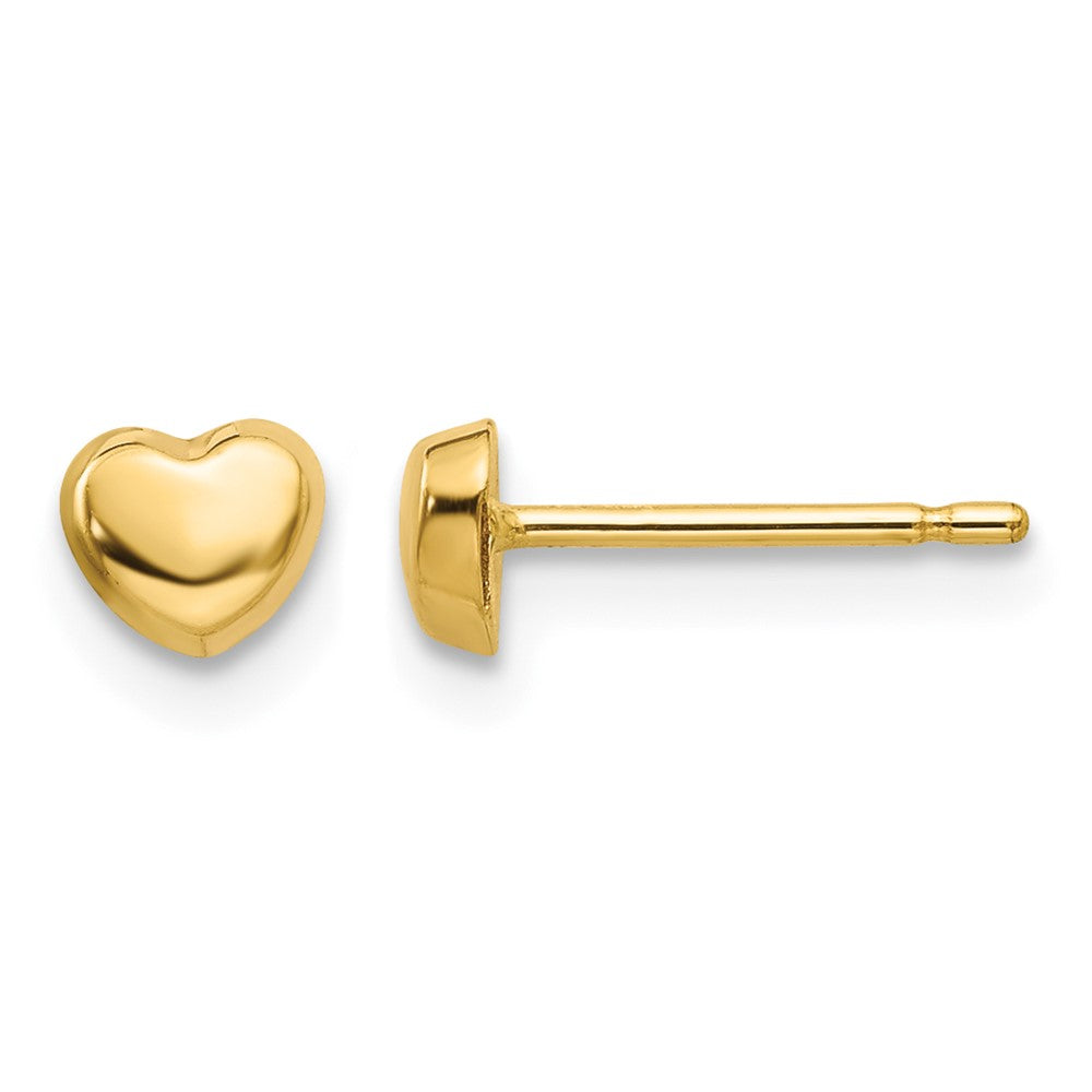 14k Polished Heart Post Earrings