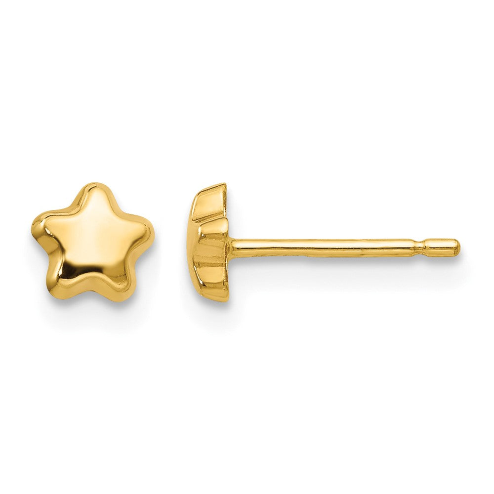 14k Polished Small Star Post Earrings
