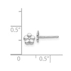 14k White Gold Polished Flower Post Earrings