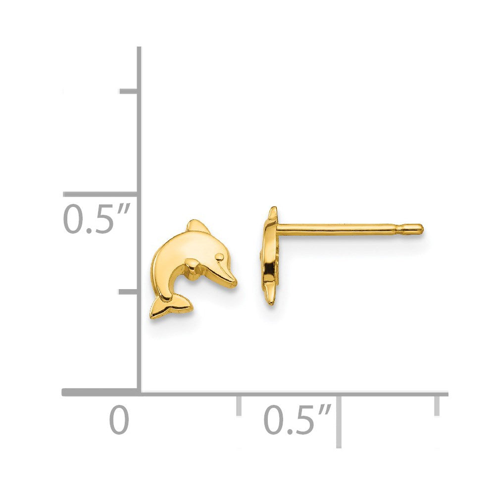 14k Polished Mini Dolphin Post Earrings