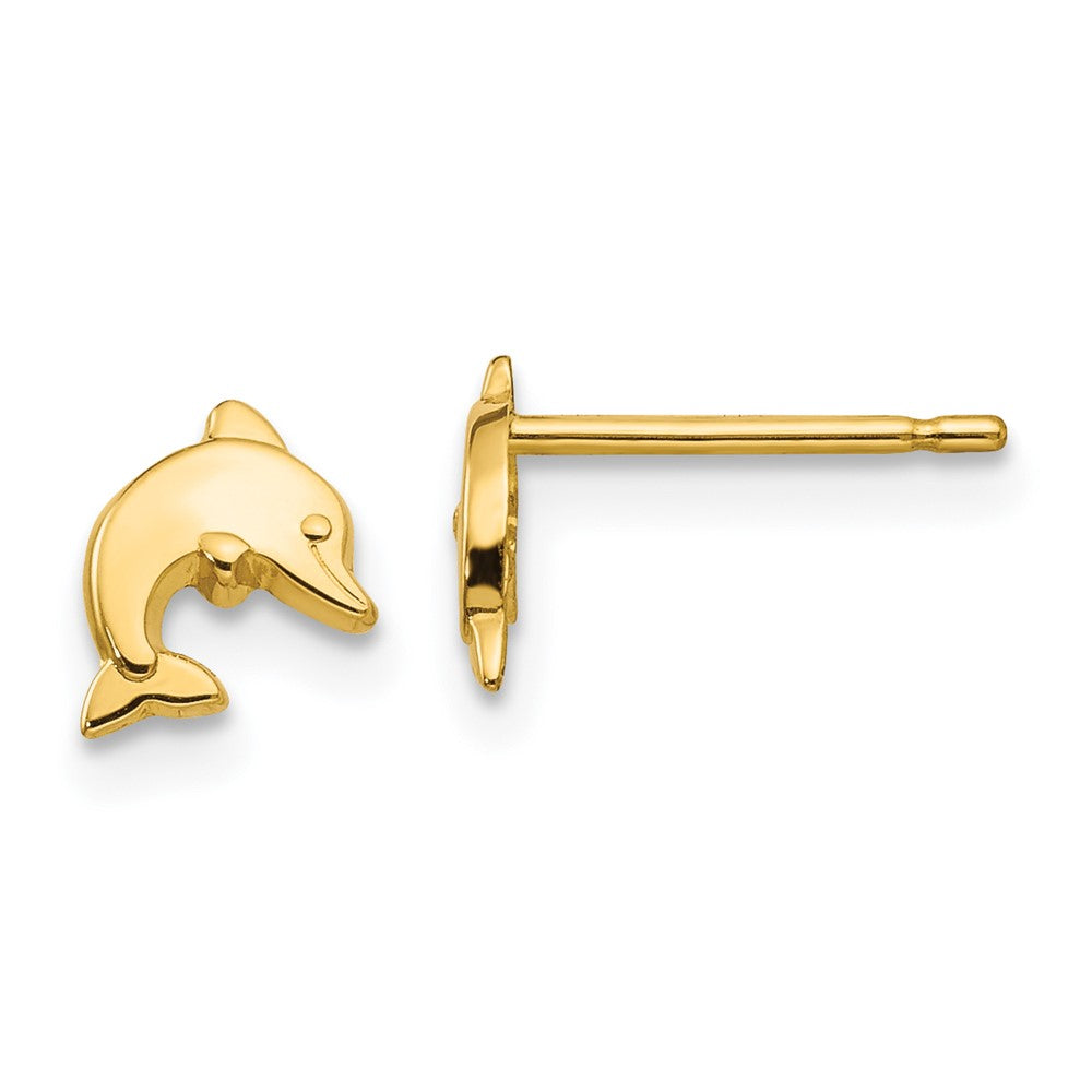 14k Polished Mini Dolphin Post Earrings