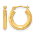 14k 2x15mm Polished Knife-Edge Tube Hoop Earrings