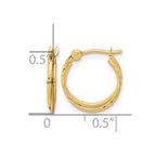 14k Diamond Cut Polished Double Hoops