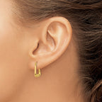 14k 2.5x15mm Polished Hollow Fancy Hoop Earrings