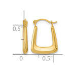 14k 2.5x15mm Polished Hollow Fancy Hoop Earrings