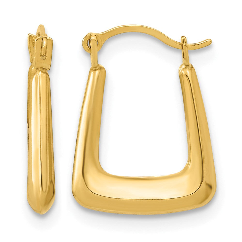 14k 2.5x15mm Polished Hollow Fancy Hoop Earrings