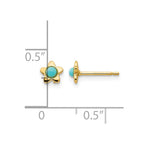 14k Polished Turquoise Star Post Earrings