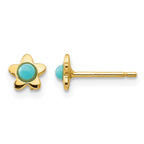 14k Polished Turquoise Star Post Earrings